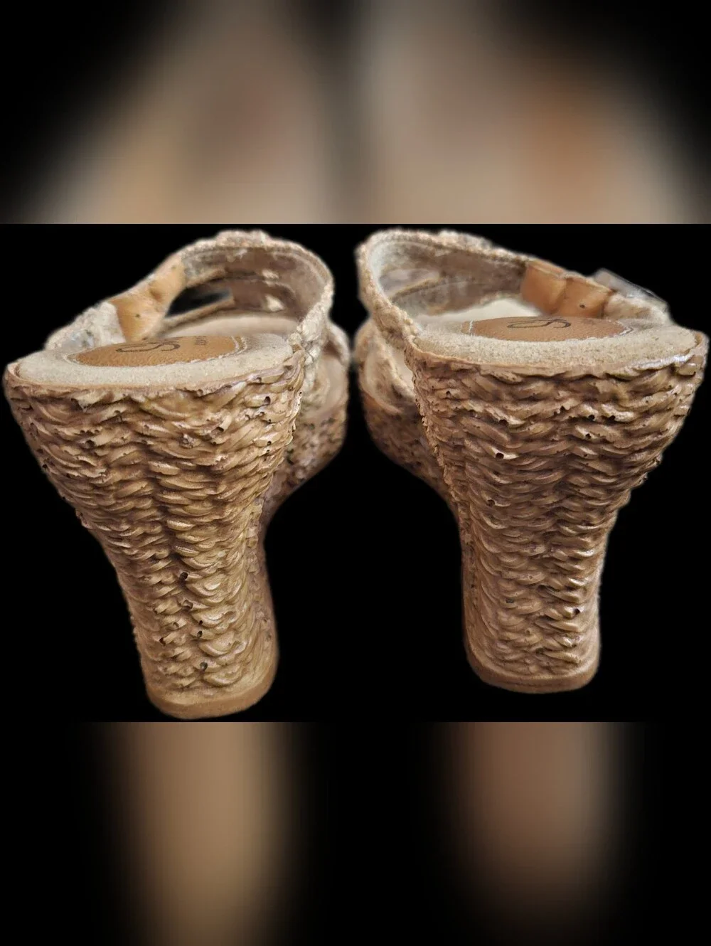 NWOT Skechers Natural Beige Espadrille Wedge Sandals